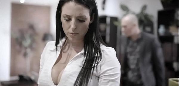  Busty politician Angela White was blackmailed and fucked by this horny businessman Zac Wild.